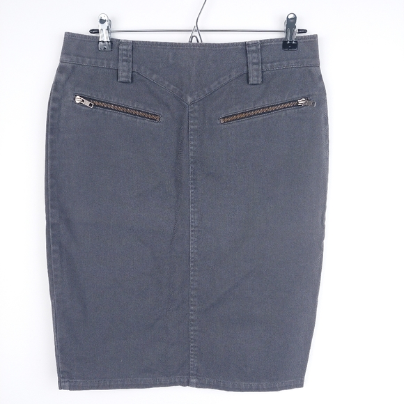 Allsaints Dark Grey Denim Mini Skirt Size Small Approx UK 12 - Picture 10 of 11